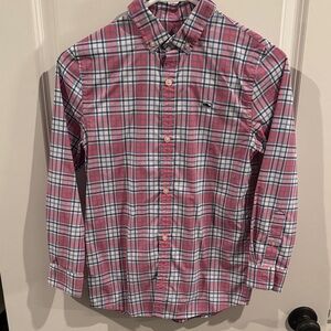 Vineyard Vines Pink and Blue Plaid Button-Down Shirt